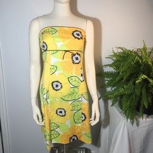 Anthropologie Elevenses Floral Strapless Dress